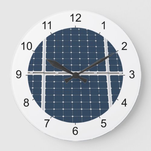 Image of a solar power panel funny large clock