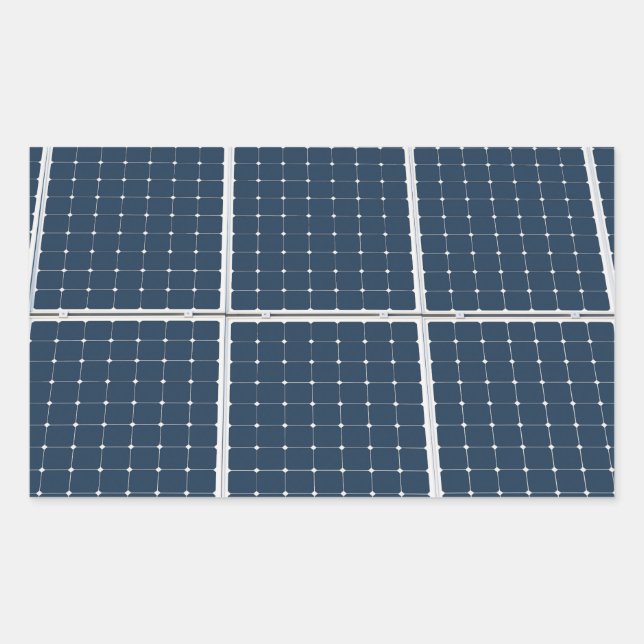 Image of a solar power panel funny rectangular sticker (Front)