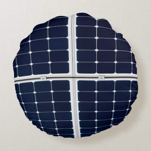 Image of a solar power panel funny round pillow