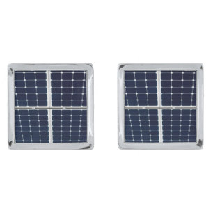 Image of a solar power panel funny silver cufflinks