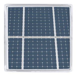 Image of a solar power panel funny silver finish lapel pin