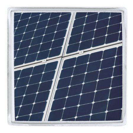 Image Of A Solar Power Panel Funny Silver Finish Lapel Pin