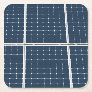Image of a solar power panel funny square paper coaster