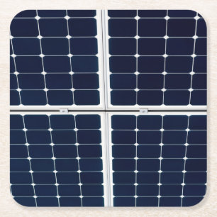 Image of a solar power panel funny square paper coaster