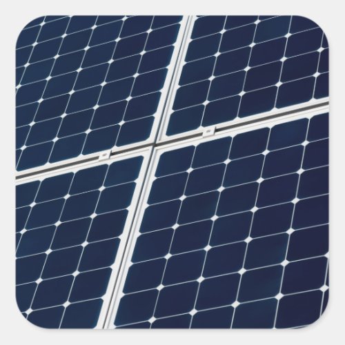 Image of a solar power panel funny square sticker