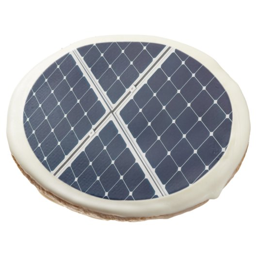 Image of a solar power panel funny sugar cookie (Angled)