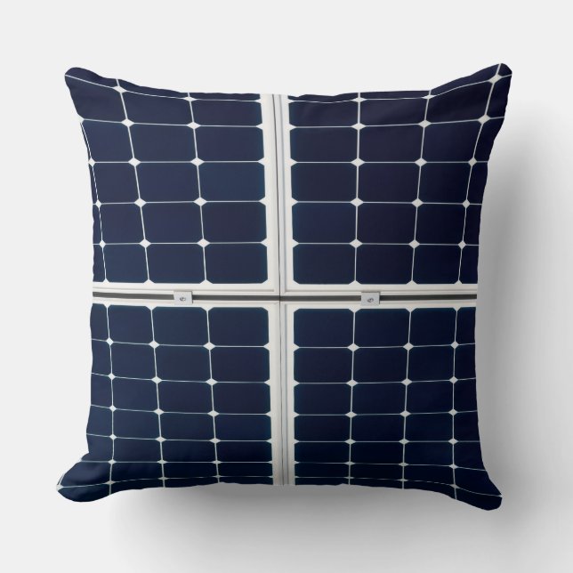Image of a solar power panel funny throw pillow (Front)