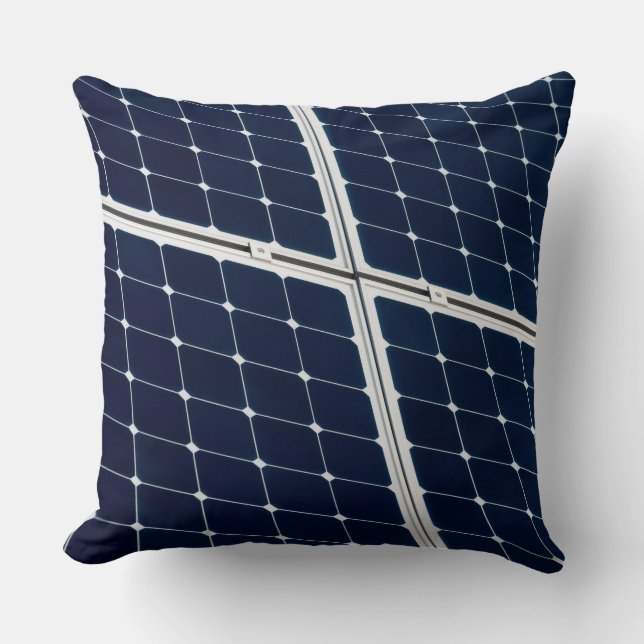 Image of a solar power panel funny throw pillow (Front)