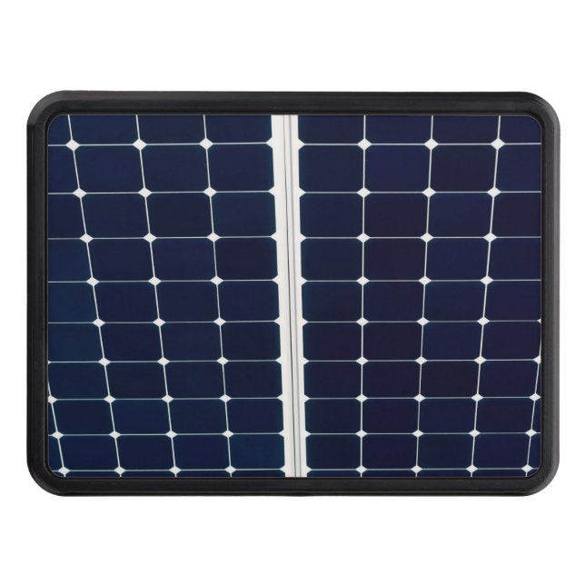 Image of a solar power panel funny trailer hitch cover (Front)