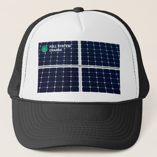Image of a solar power panel funny trucker hat (Front)