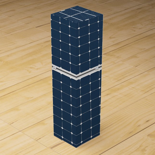 Image of a solar power panel funny wine box (Front)