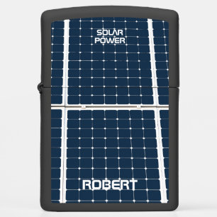 Image of a solar power panel. Funny Zippo Lighter