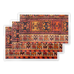 Image of a vintage carpet. Impressive texture Acrylic Tray