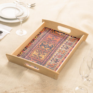 Image of a vintage carpet. Impressive texture Serving Tray