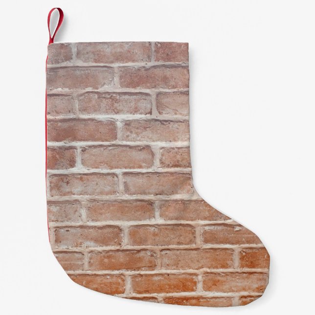 Image of Background brick wall textureabstract, ag Small Christmas Stocking (Front)