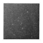 Image Of Black And Grey Glitter Ceramic Tile at Zazzle
