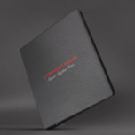 Image of Black Faux Leather Texture Red Accent 3 Ring Binder<br><div class="desc">Image of elegant black leather texture with a red leather stripe on the spine. Simple and sleek design. If you change the binder from a 2-inch paper capacity, the red stripes will not be visible, and their position needs to be adjusted. Message me on Zazzle if you need help customizing...</div>