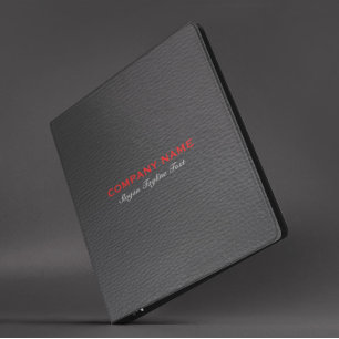 Image of Black Faux Leather Texture Red Accent 3 Ring Binder
