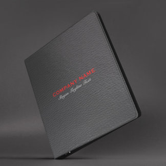 Image of Black Faux Leather Texture Red Accent 3 Ring Binder