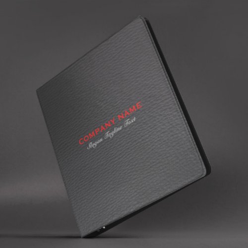 Image of Black Faux Leather Texture Red Accent 3 Ring Binder