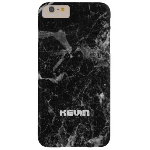 Image Of Black Marble Stone Texture Monogram Barely There iPhone 6 Plus Case