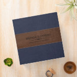 Image Of Blue & Brown Stitched Leather 3 Ring Binder<br><div class="desc">Elegant image of dark-blue and brown vintage leather stretched accent. This is an image of leather and not real leather.</div>