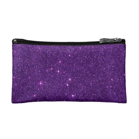 Image Of Bright Purple Glitter Cosmetic Bag