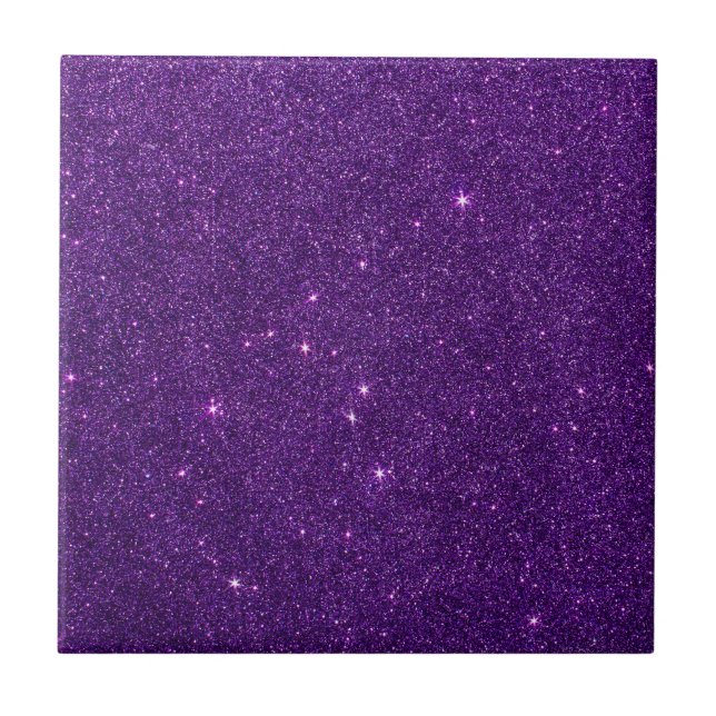 Image of Bright Purple Glitter Tile (Front)