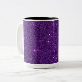 Image of Bright Purple Glitter Two-Tone Coffee Mug (Front Left)