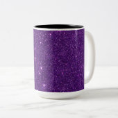 Image of Bright Purple Glitter Two-Tone Coffee Mug (Front Right)