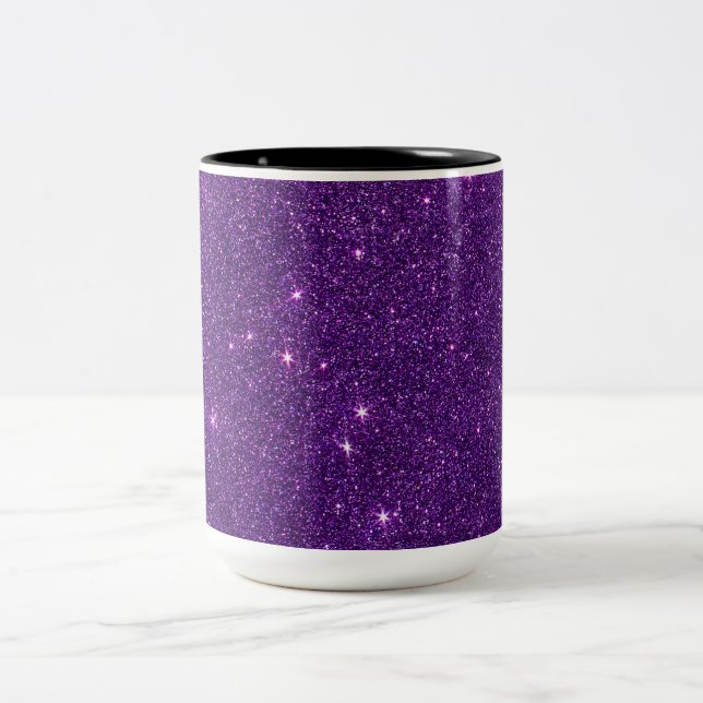 Image of Bright Purple Glitter Two-Tone Coffee Mug (Center)