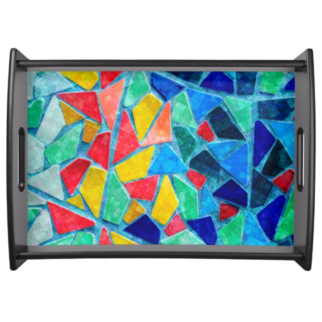 Image Of Colorful Mosaic Tiles Serving Tray (Front)