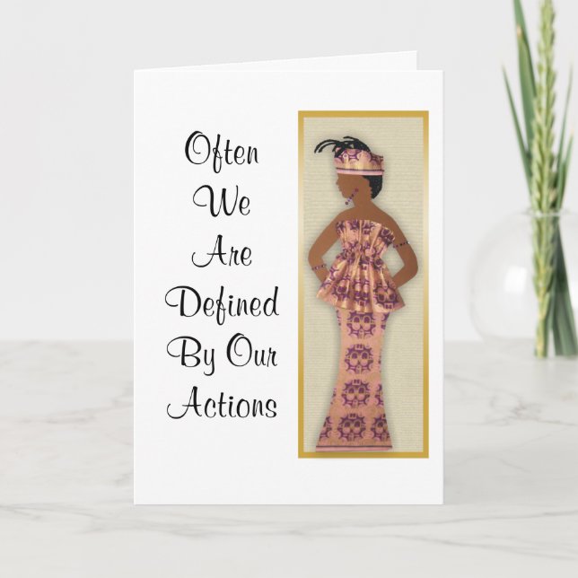 Image of female in purple, pink, gold, card (Front)