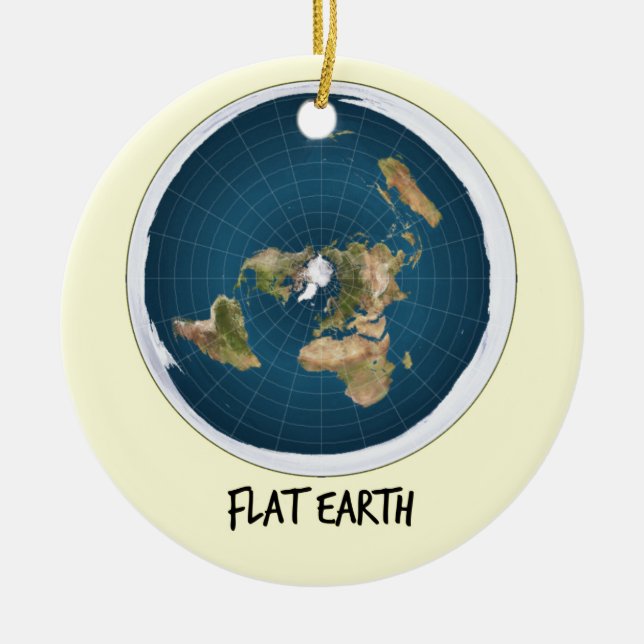 Image Of Flat Earth Ceramic Ornament (Front)