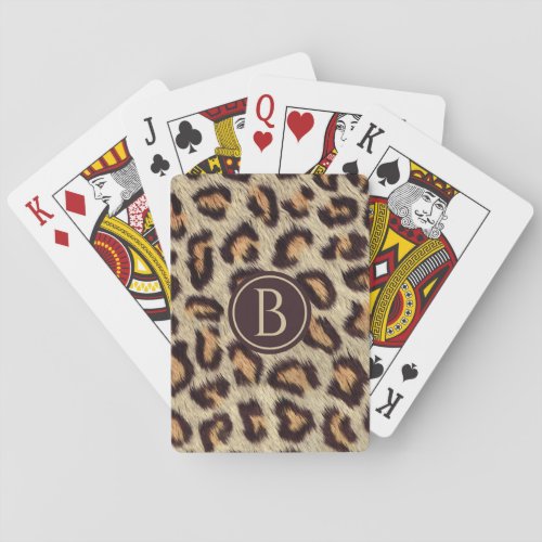 Image of fur leopard spots pattern playing cards