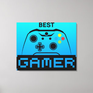 Image of Game Controller and Best Gamer Text Canvas Print