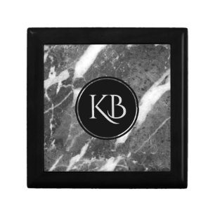 Image Of Gray Marble Custom Monogram Keepsake Box