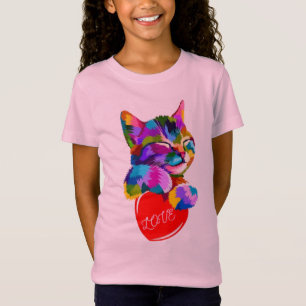 Image of kitten holding heart. T-Shirt