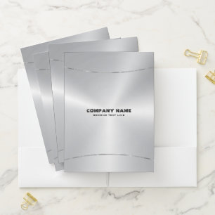 Image of luxury silver texture pocket folder