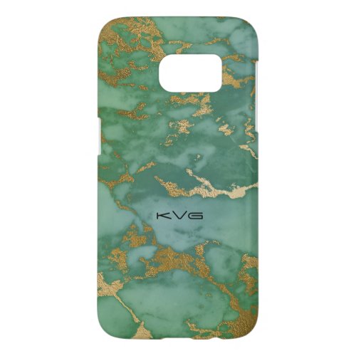 Image Of Marble Texture In Green  Gold Samsung Galaxy S7 Case
