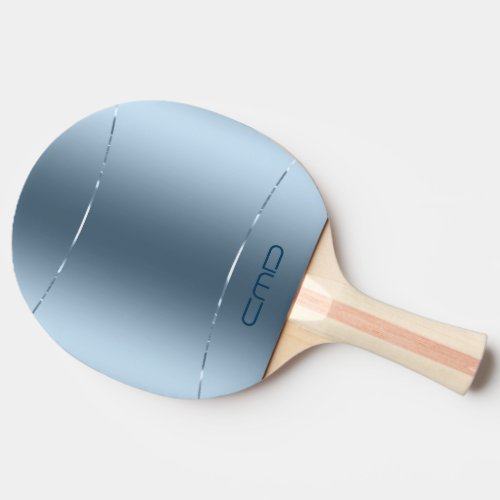 Image Of Metallic Blue _ Stainless Steel Look 2 Ping Pong Paddle