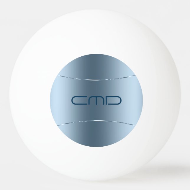 Image Of Metallic Blue - Stainless Steel Look Ping Ping Pong Ball (Front)