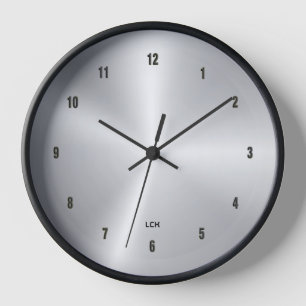 Image of metallic silver background clock