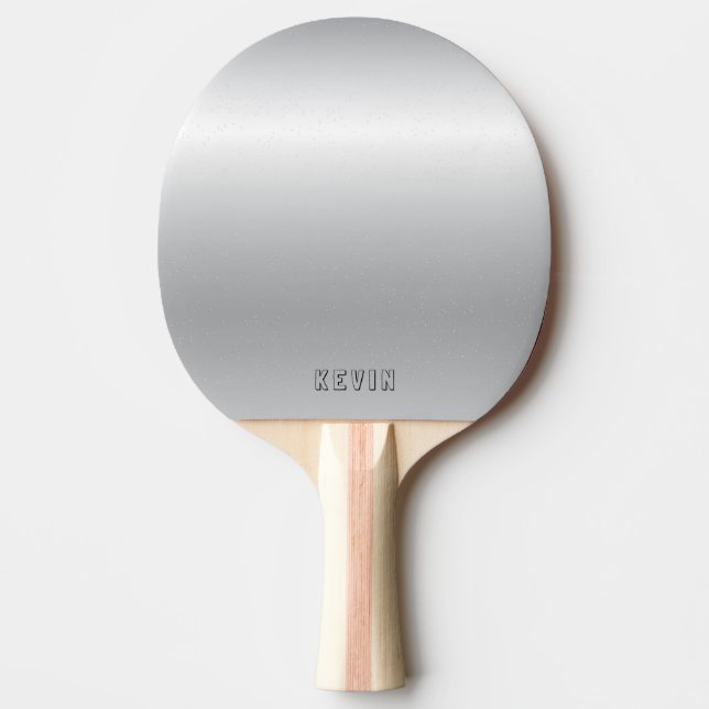 Image of metallic silver background ping pong paddle (Front)
