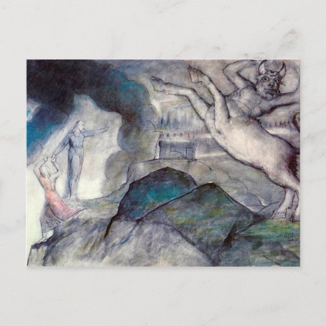Image of Minotaur to illustrate Inferno, Canto XII Postcard (Front)