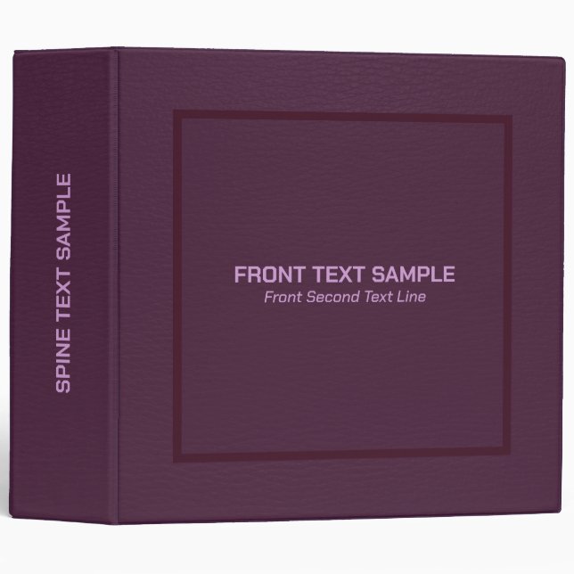 Image of Muted Purple Leather Texture 3 Ring Binder (Front/Spine)