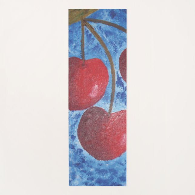 Image of my artwork cherries yoga mat (Front)