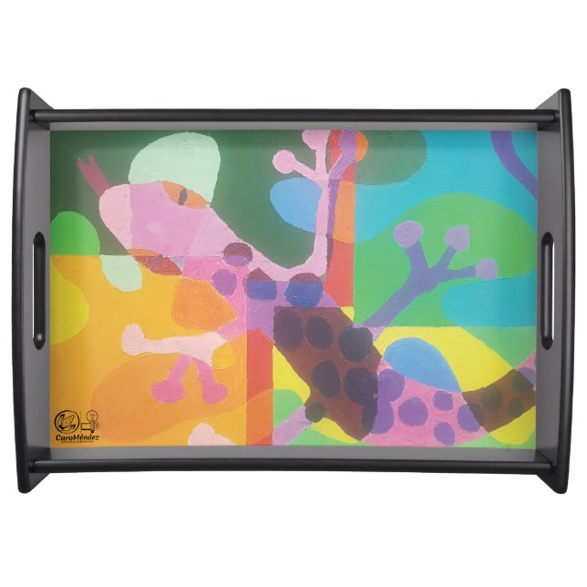 Image of my artwork Lagartija, series Serving Tray (Front)