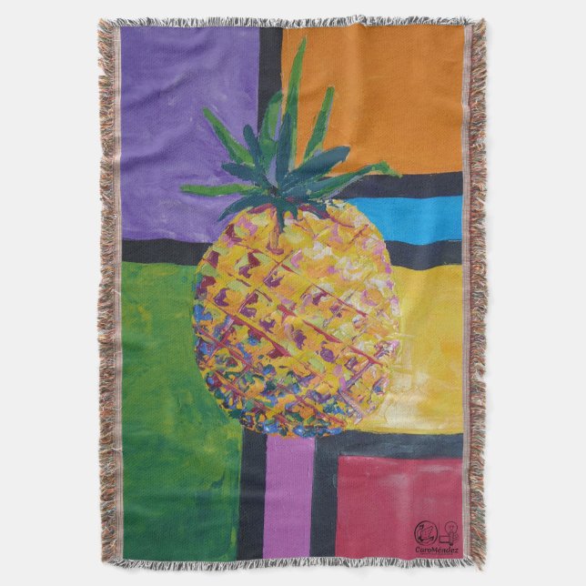 Image of my work Pineapple. Series Throw Blanket (Front Vertical)