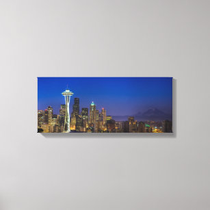 Image of Seattle Skyline in morning hours. Canvas Print